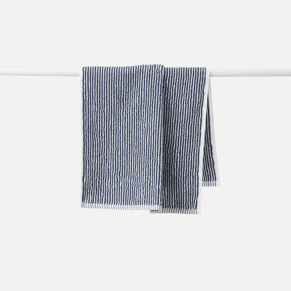 Stripe Cotton Hand Towel / Navy