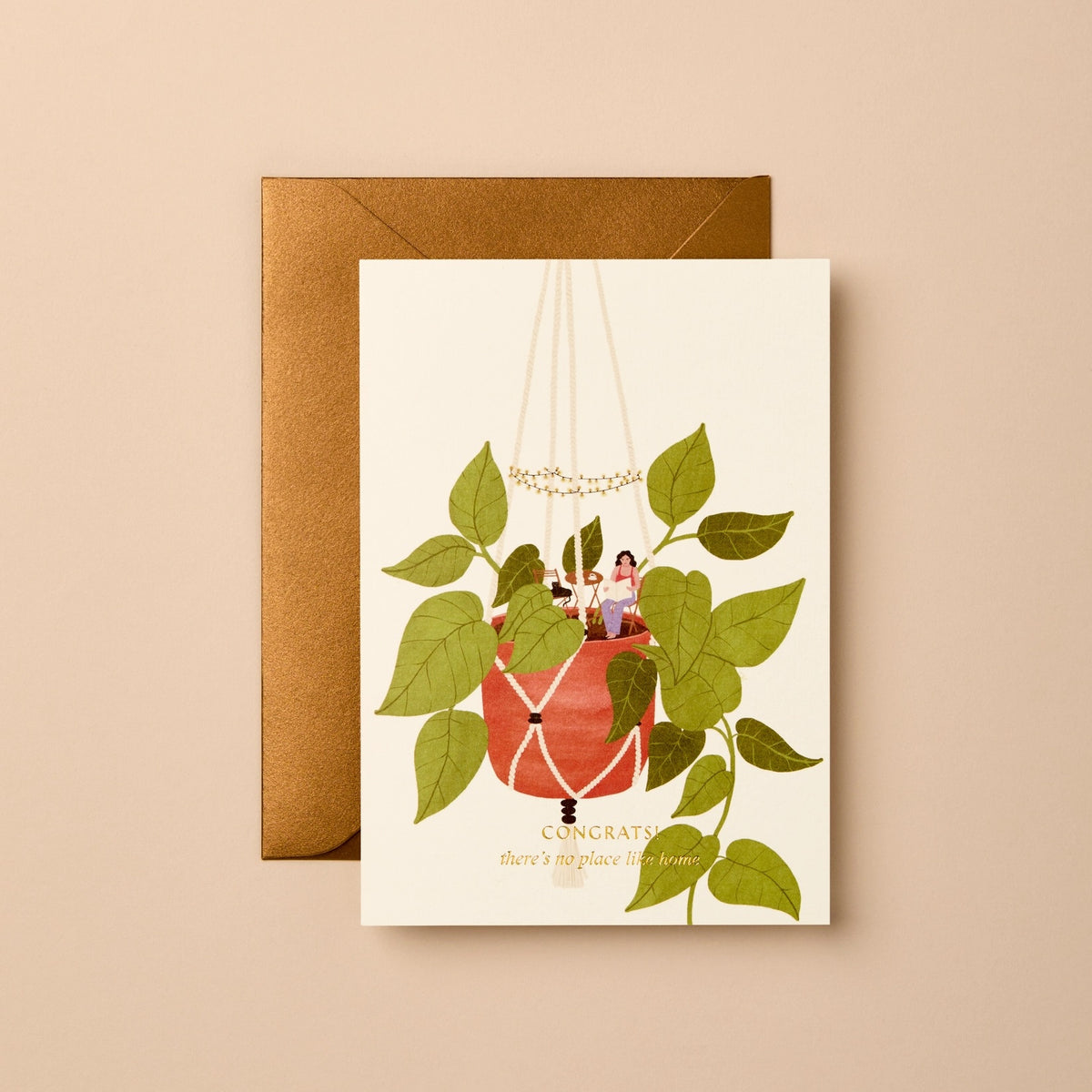 New Home Hanging Plant Greeting Card