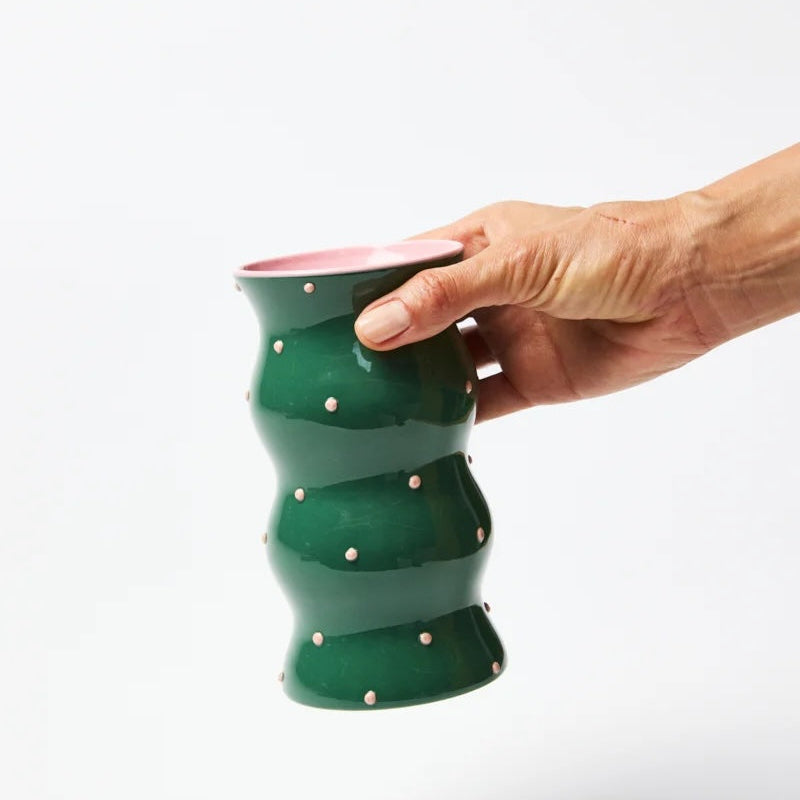 Palma Green Pink Dotty Vase