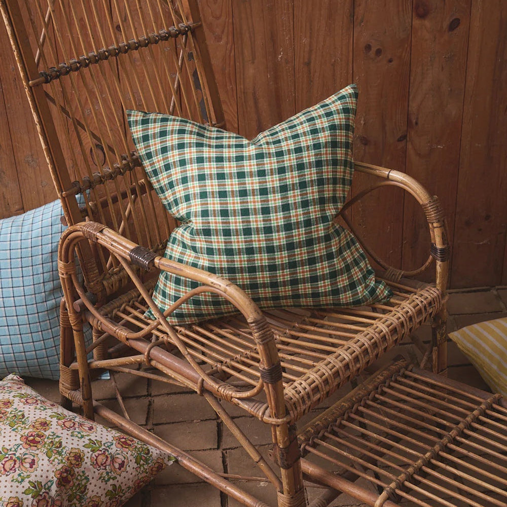 Banksia Check Linen Cushion