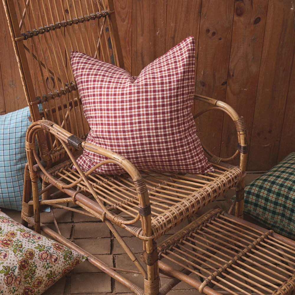 Grevillea Check Linen Cushion