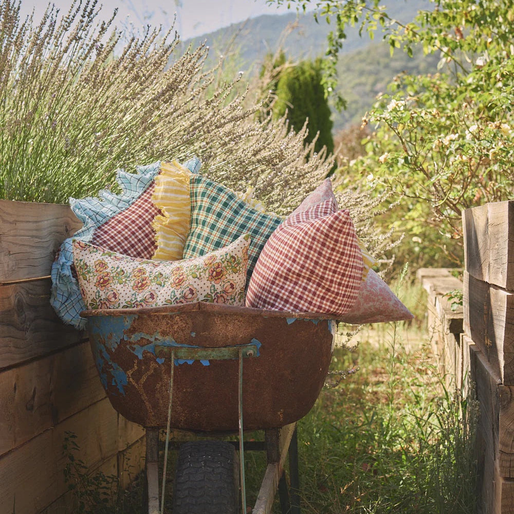Grevillea Check Linen Cushion