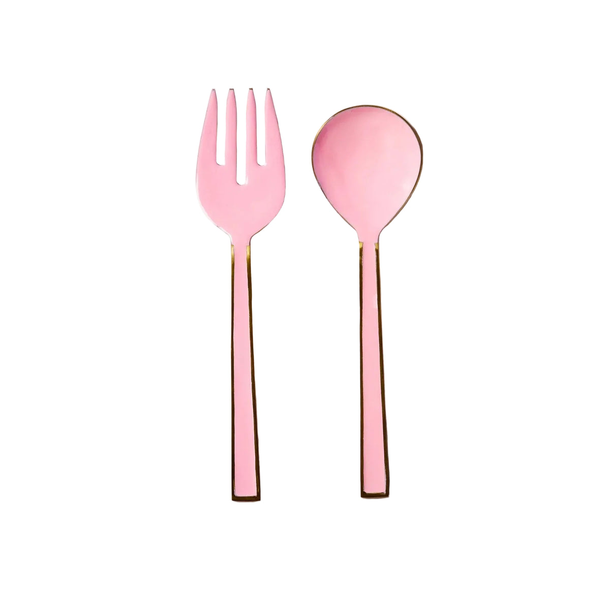 Enamel Salad Servers / Rose