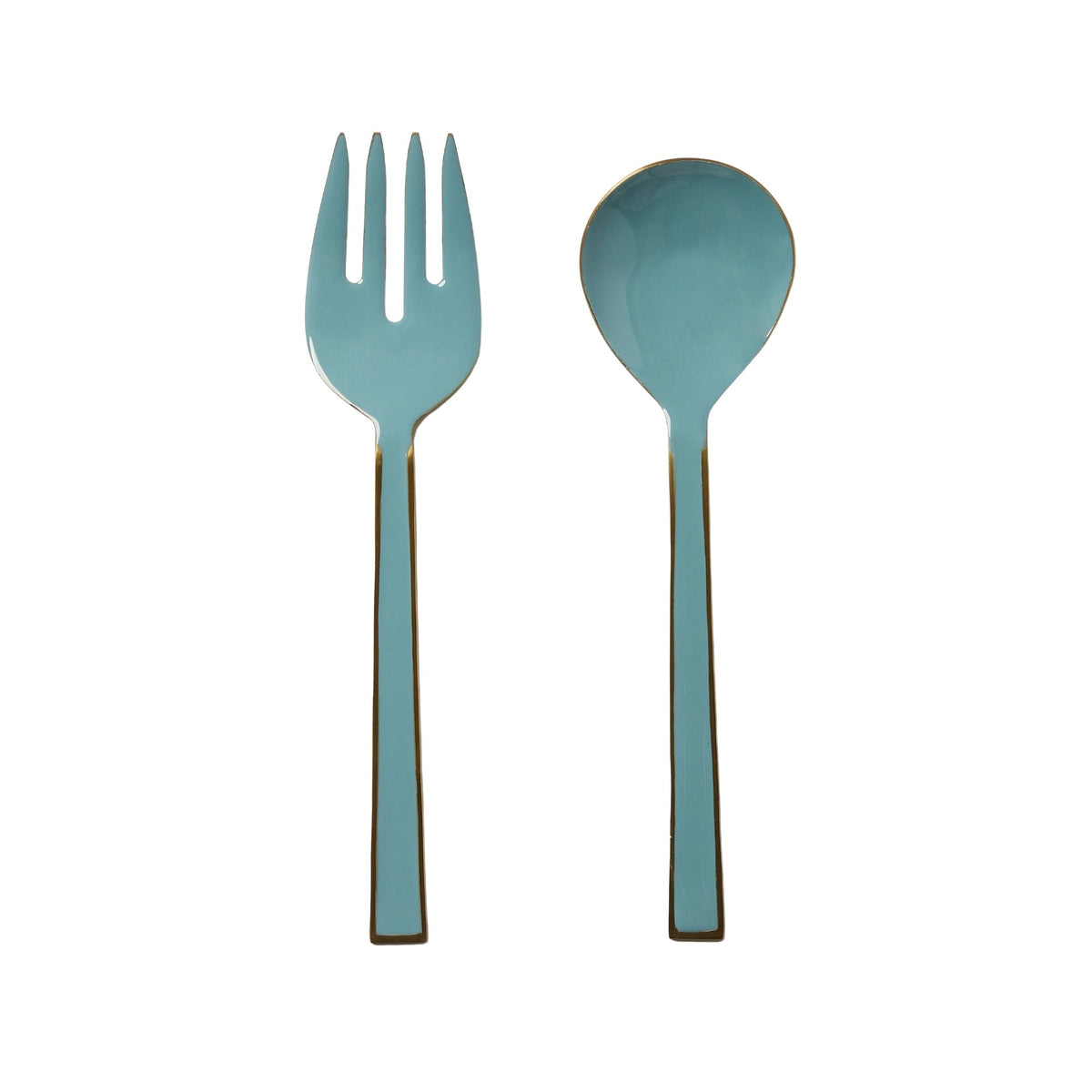 Enamel Dusty Blue Salad Severs