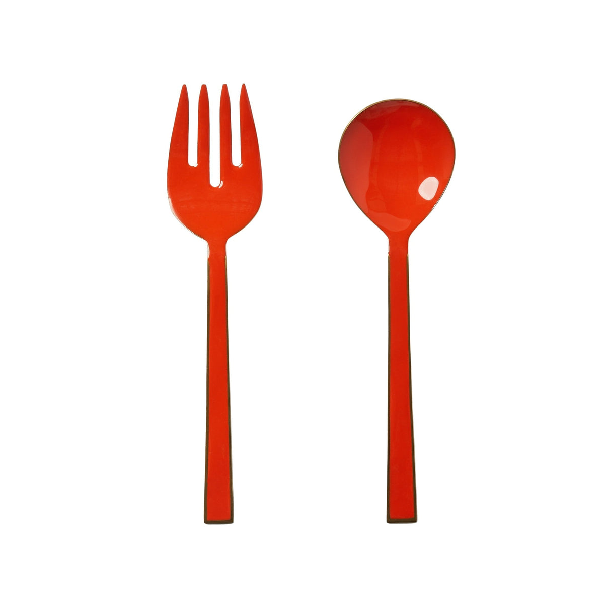 Enamel Orange Salad Severs