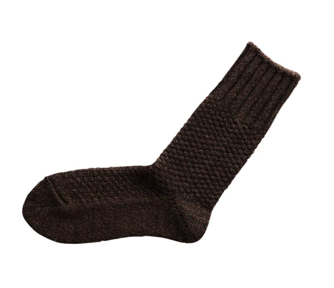 Wool Cotton Boot Socks / Mocha