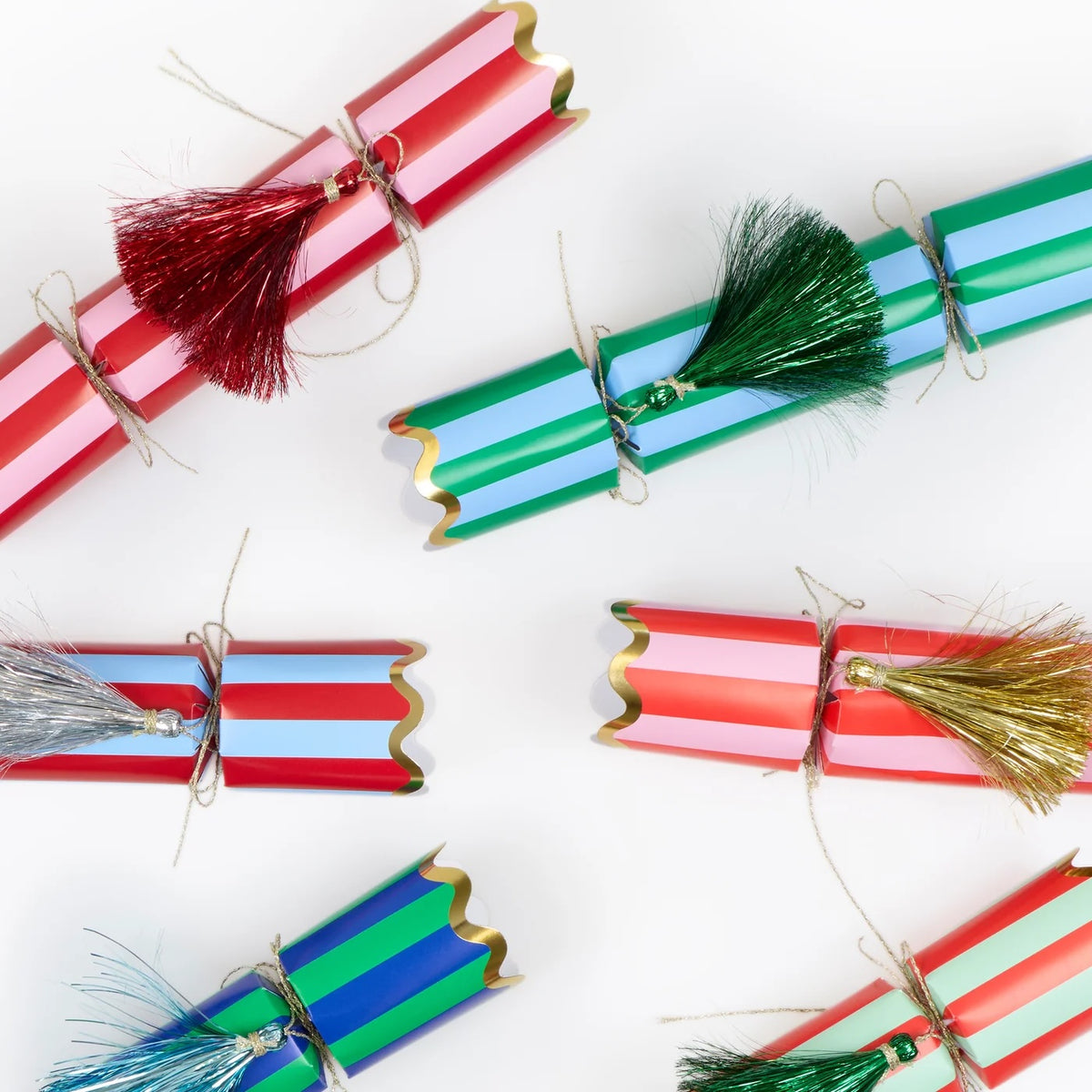 Striped Tinsel Tassel Crackers