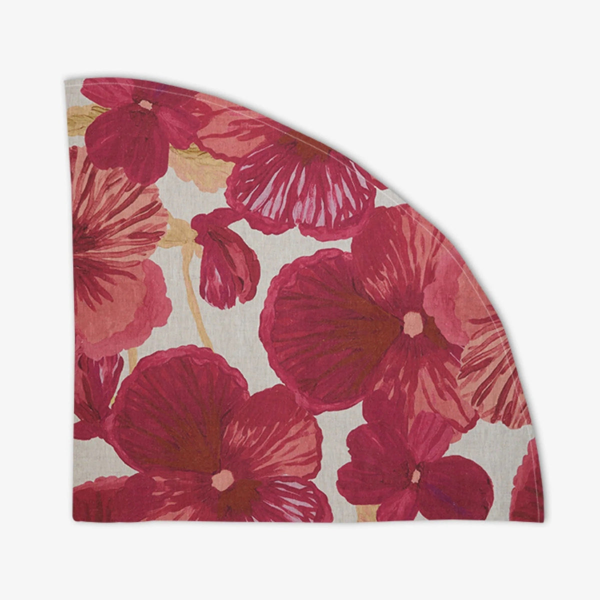 Wild Pansy Pink Linen Tablecloth Round