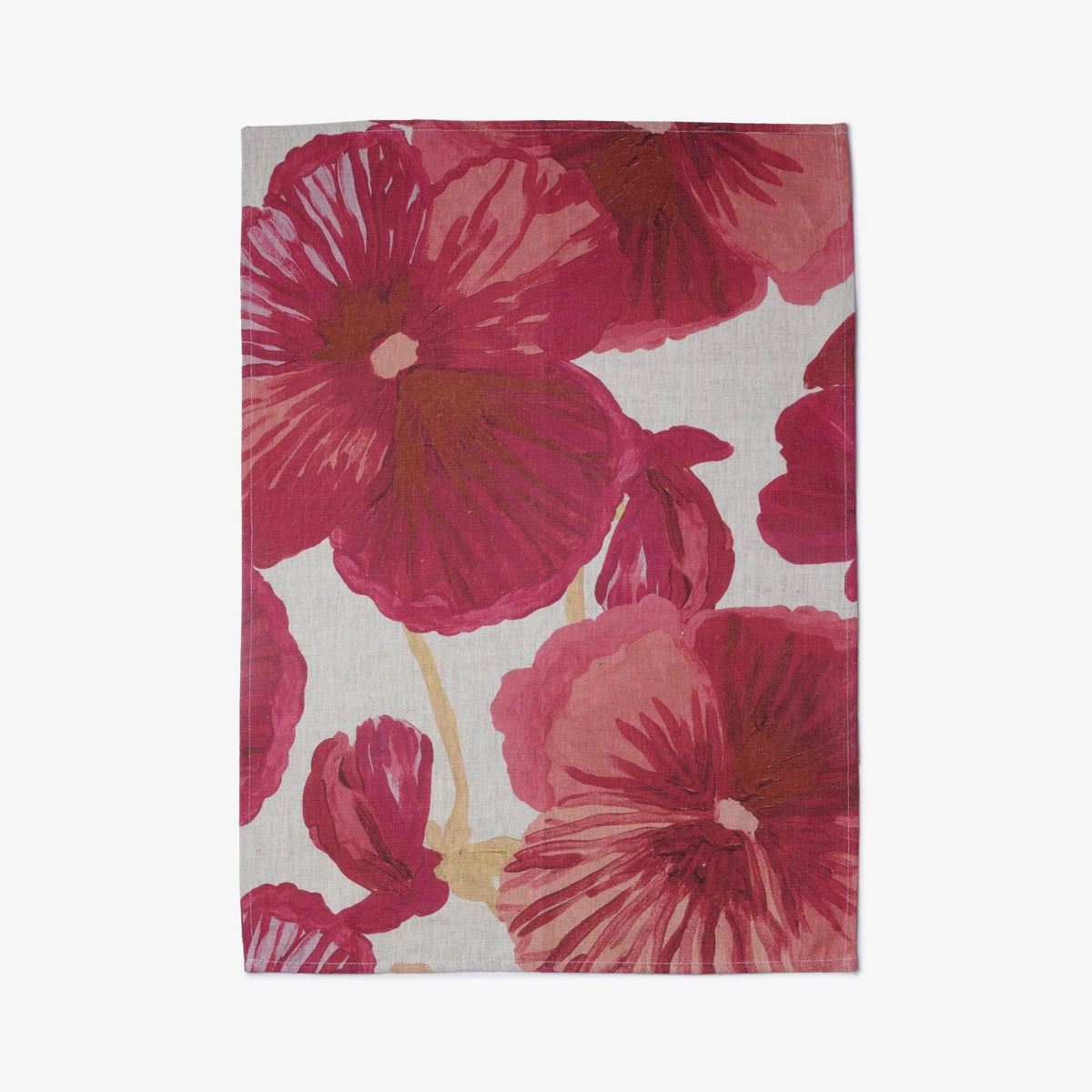 Wild Pansy Pink Tea Towel