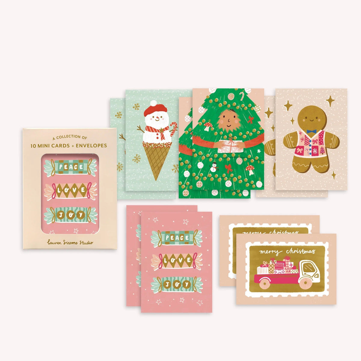 Festive Mini Greeting Card Boxed Set / 10 Pack