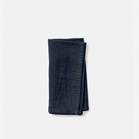 Blue Black Linen Napkin