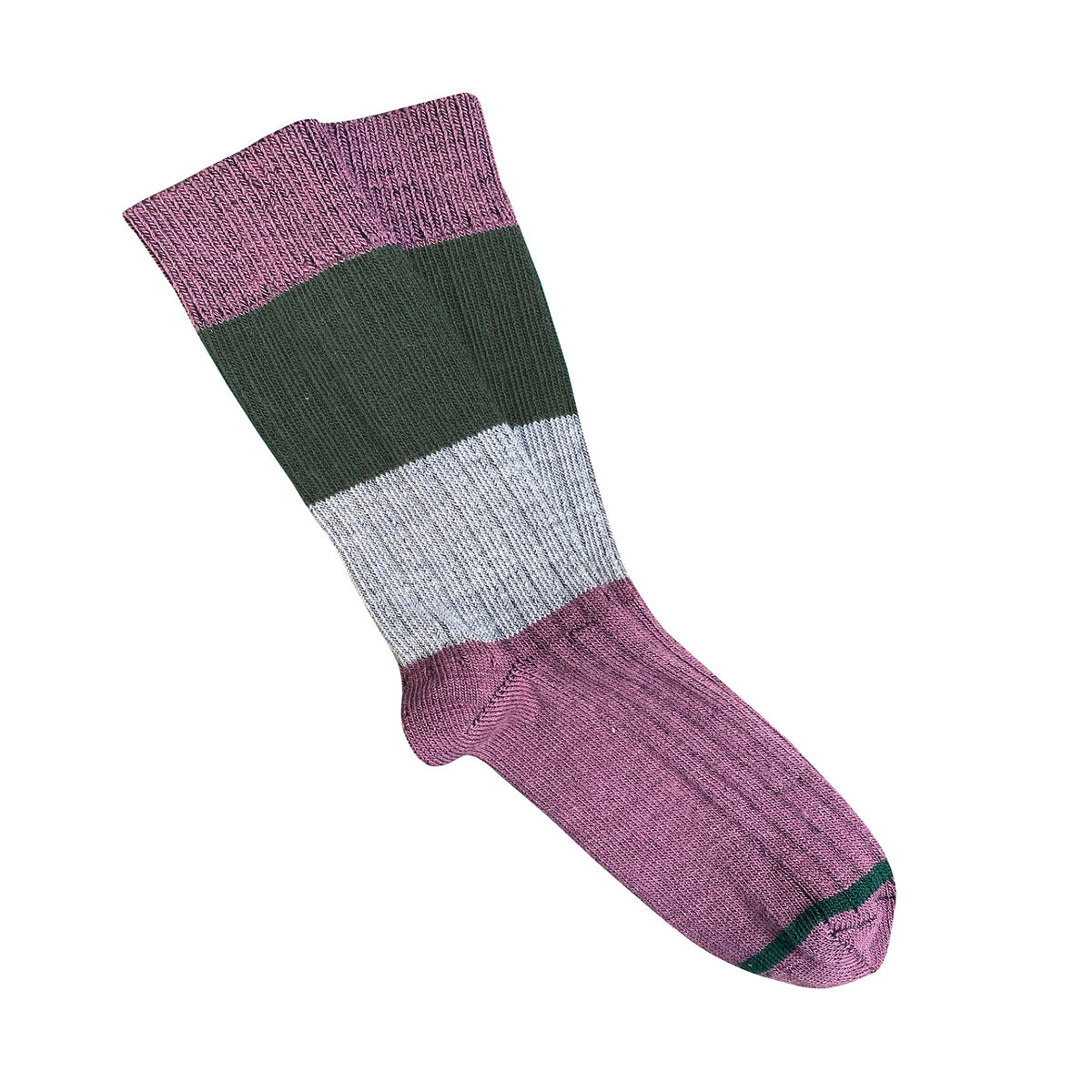 Chunky Wool Rib Socks / Mauve