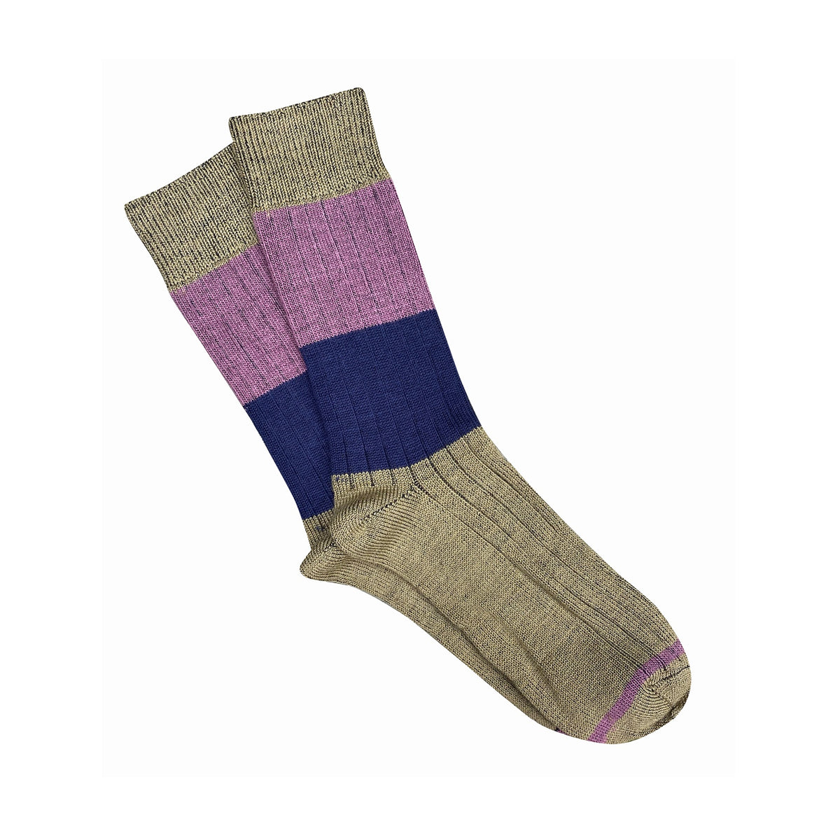 Chunky Wool Rib Socks / Khaki