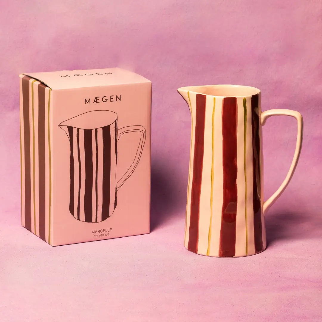 Stripe Jug / Pink Burgundy