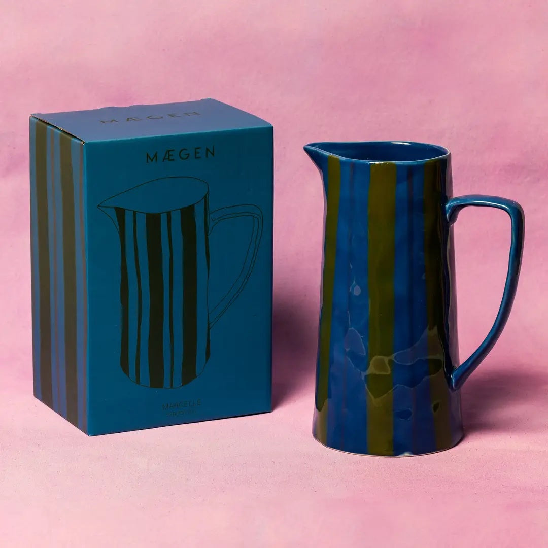 Stripe Jug / Blue Green