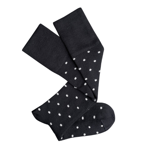 Dotty Long Wool Socks / Black