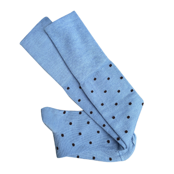 Dotty Long Wool Socks / Sky