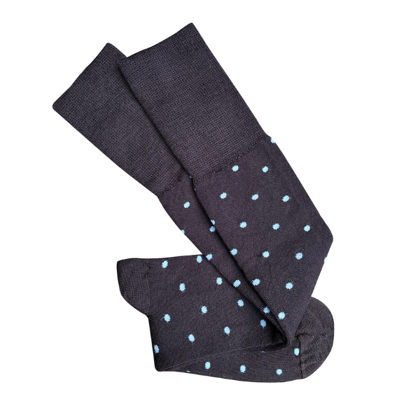 Dotty Long Wool Socks / Chocolate