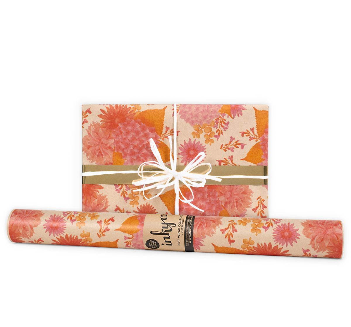 Wrapping Paper Roll 5m / Hydrangea Love Kraft