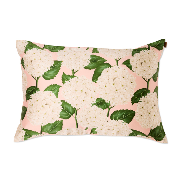 Hydrangea Pink Silk Pillowcase