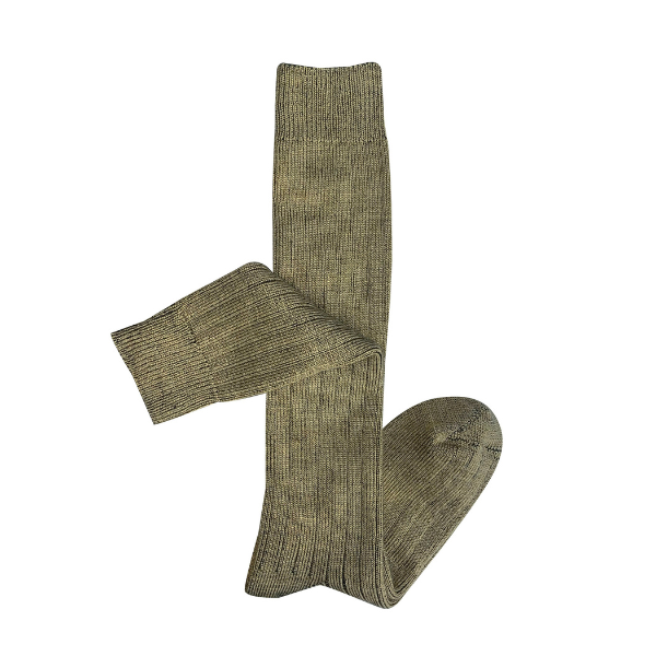 Long Rib Wool Socks / Khaki