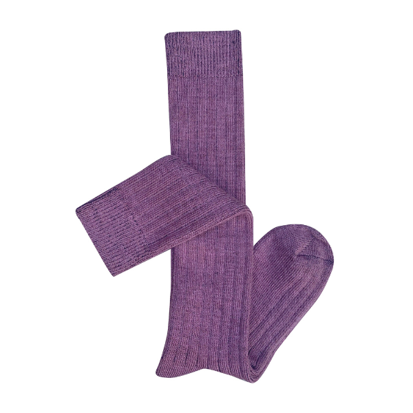 Long Rib Wool Socks / Mauve