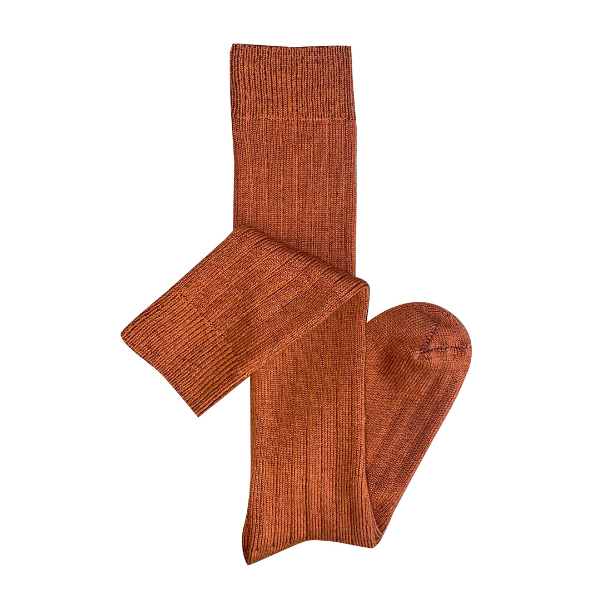 Long Rib Wool Socks / Paprika