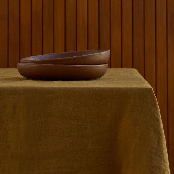 Ochre Linen Tablecloth