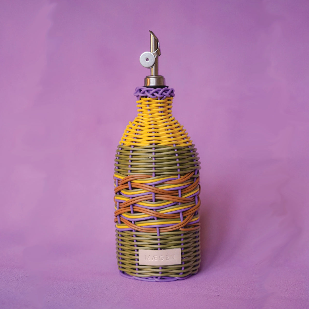 Woven Oil Pourer / Yellow & Lilac