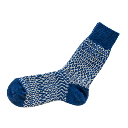 Oslo Wool Jacquard Socks / Seagull Blue