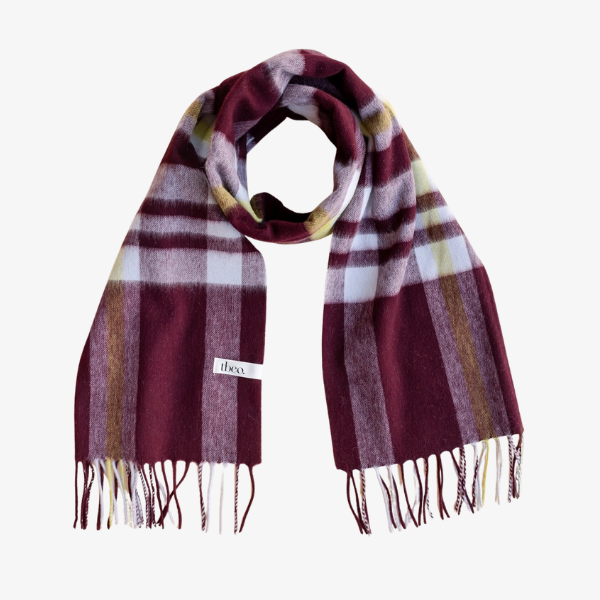 Lambswool Oversized Scarf / Burgundy Modern Tartan