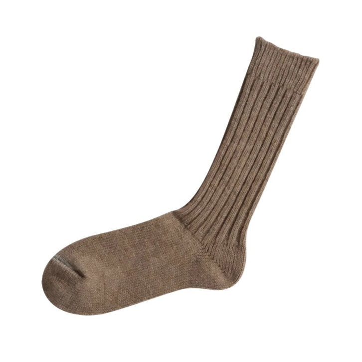 Praha Wool Ribbed Socks / Beige