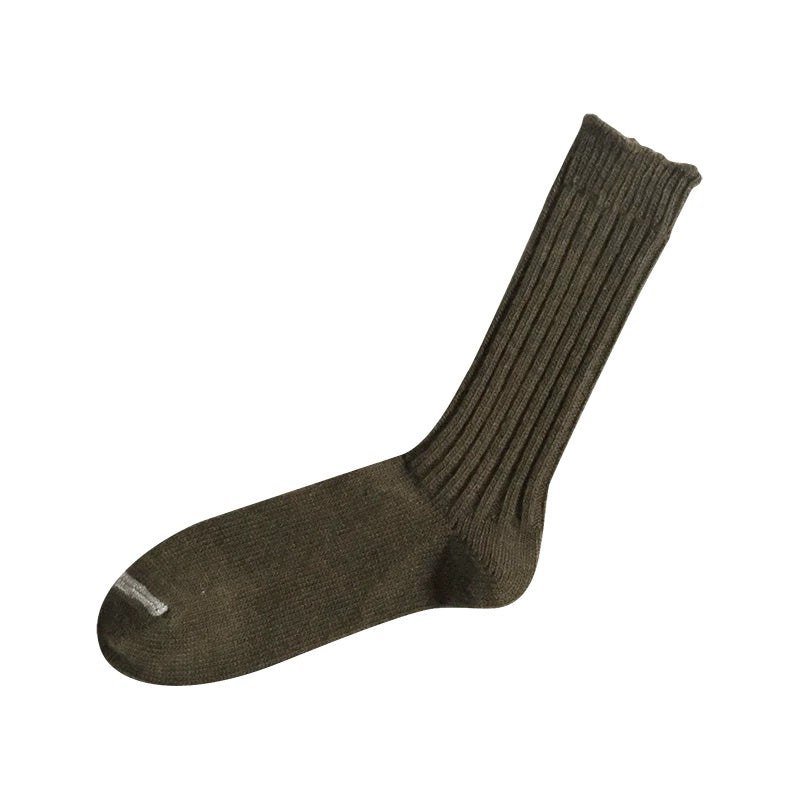 Praha Wool Ribbed Socks / Khaki