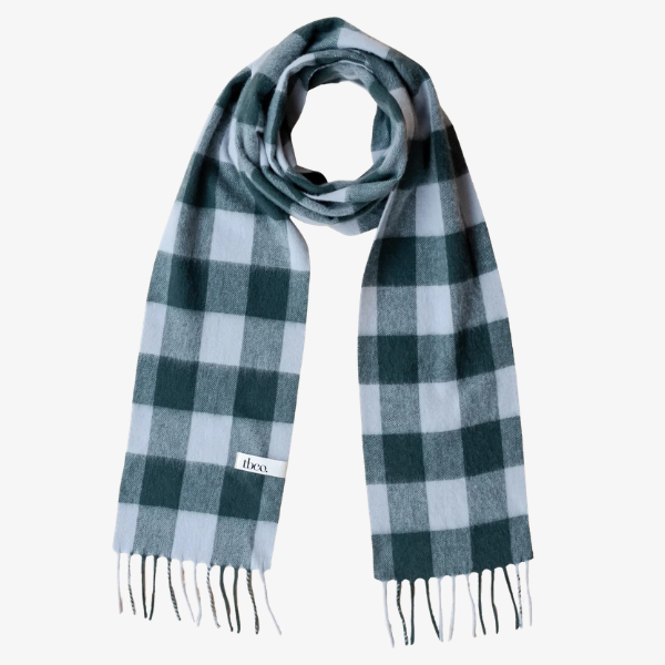 Lambswool Skinny Scarf / Forest Gingham