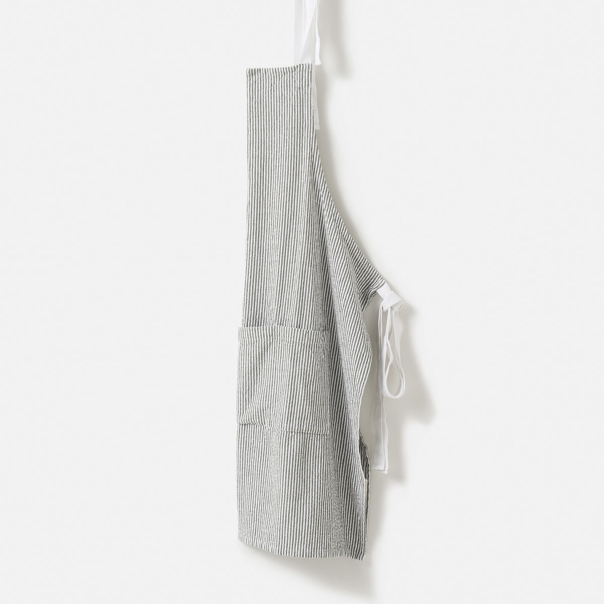 Stripe Washed Cotton Apron / Olive