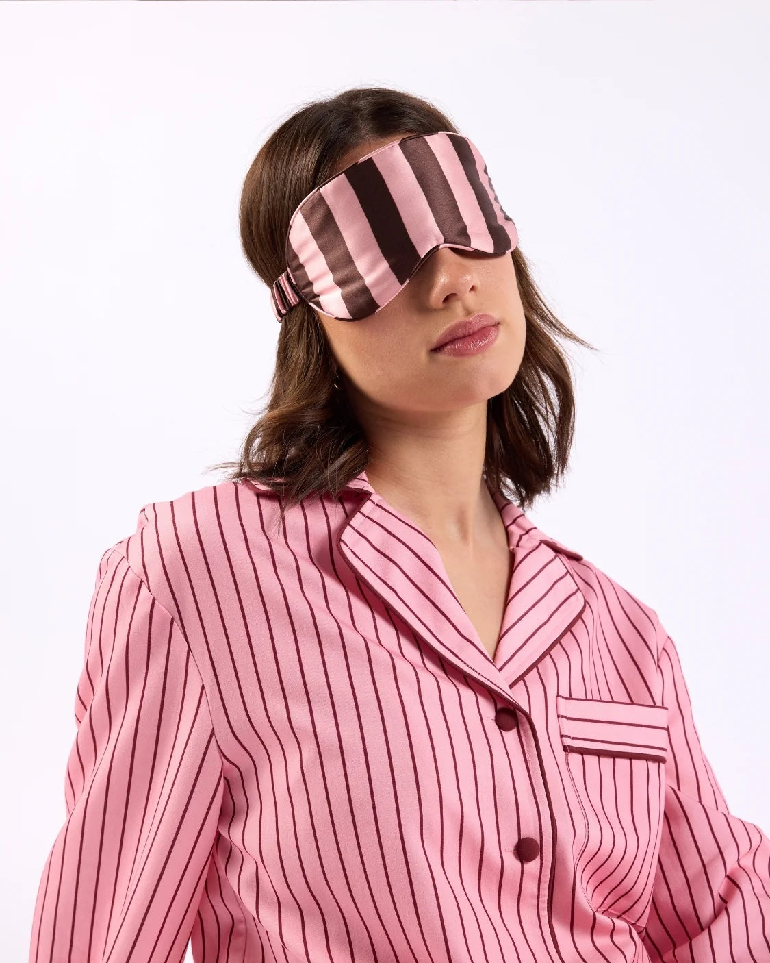 Silk Eye Mask / Rocky Road Stripes
