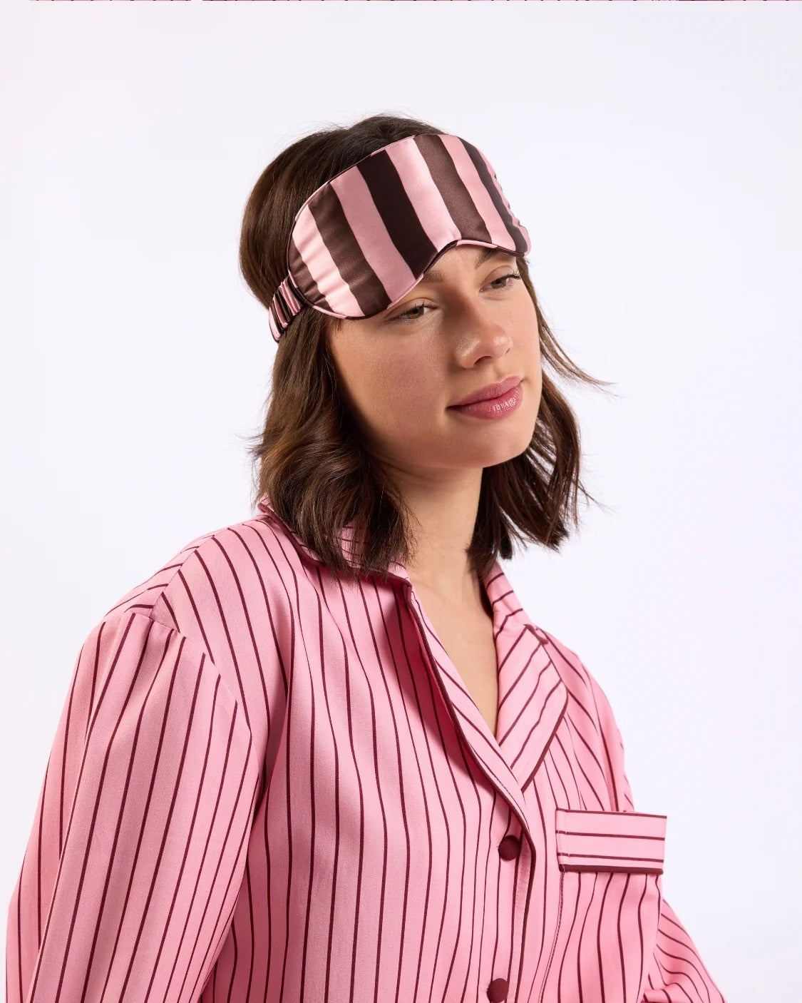Silk Eye Mask / Rocky Road Stripes