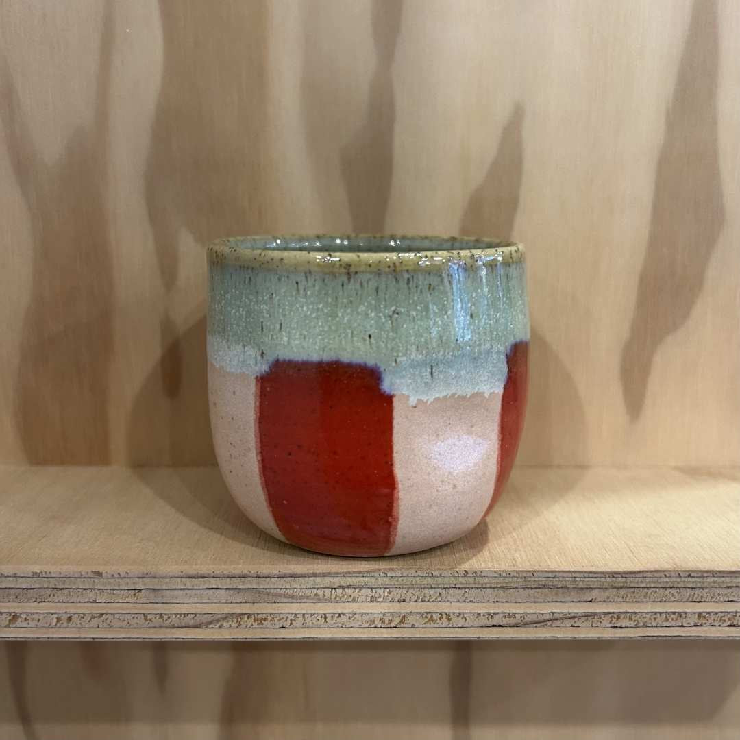 Espresso Cup / Stripe Pink Red Green