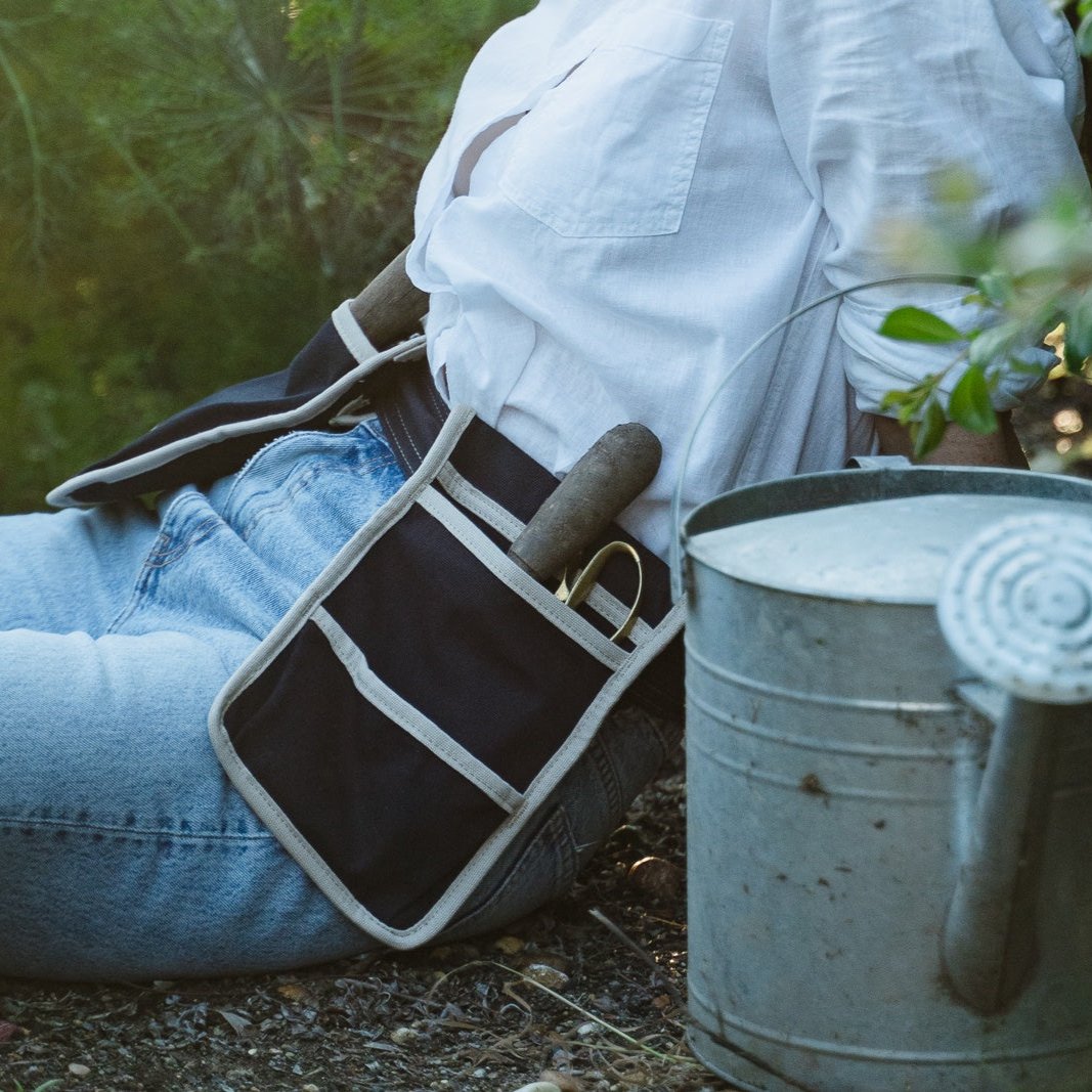 Garden Tool Belt / Navy &amp; Taupe