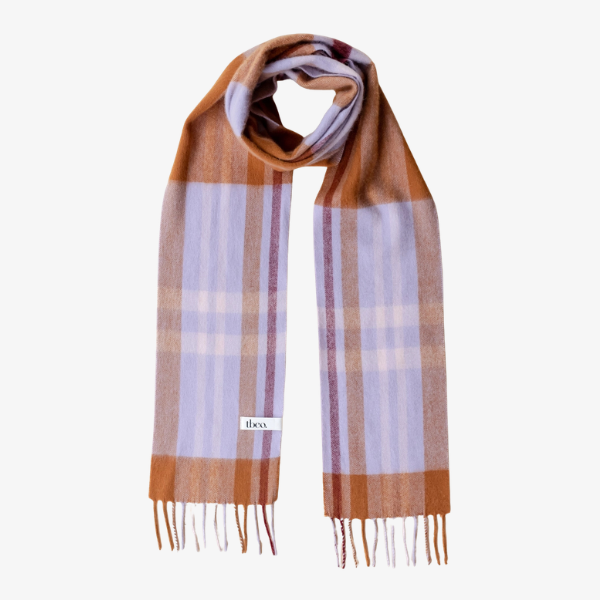 Lambswool Skinny Scarf / Lilac Modern Tartan