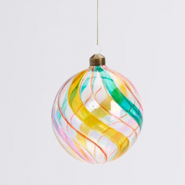 Vintage Rose Glass Bauble / Round