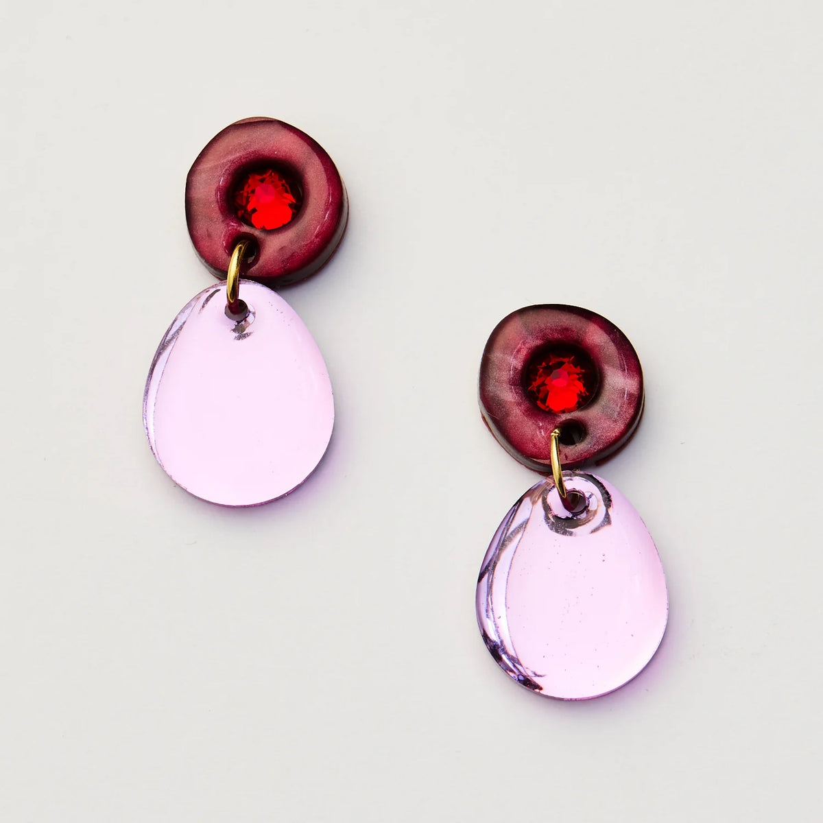 Jam Gem Earrings / Burgundy Violet