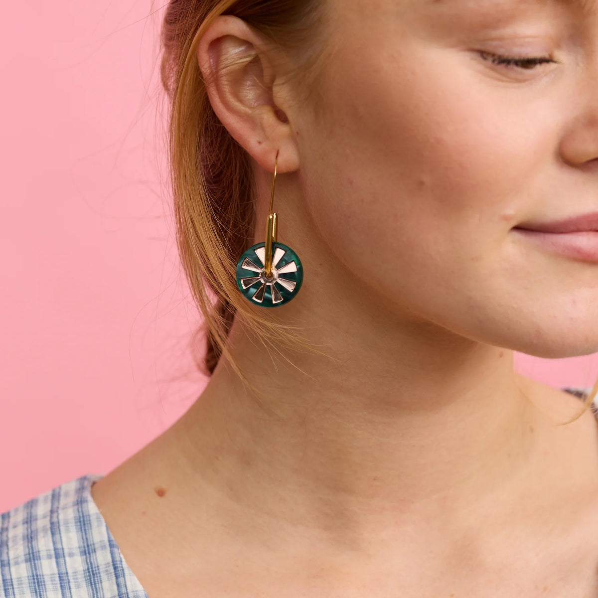 Calypso Earrings / Green Rose