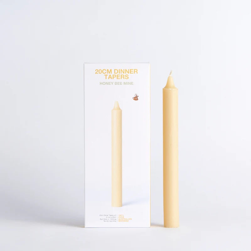 Beeswax 20cm Taper Candles / Box of 4