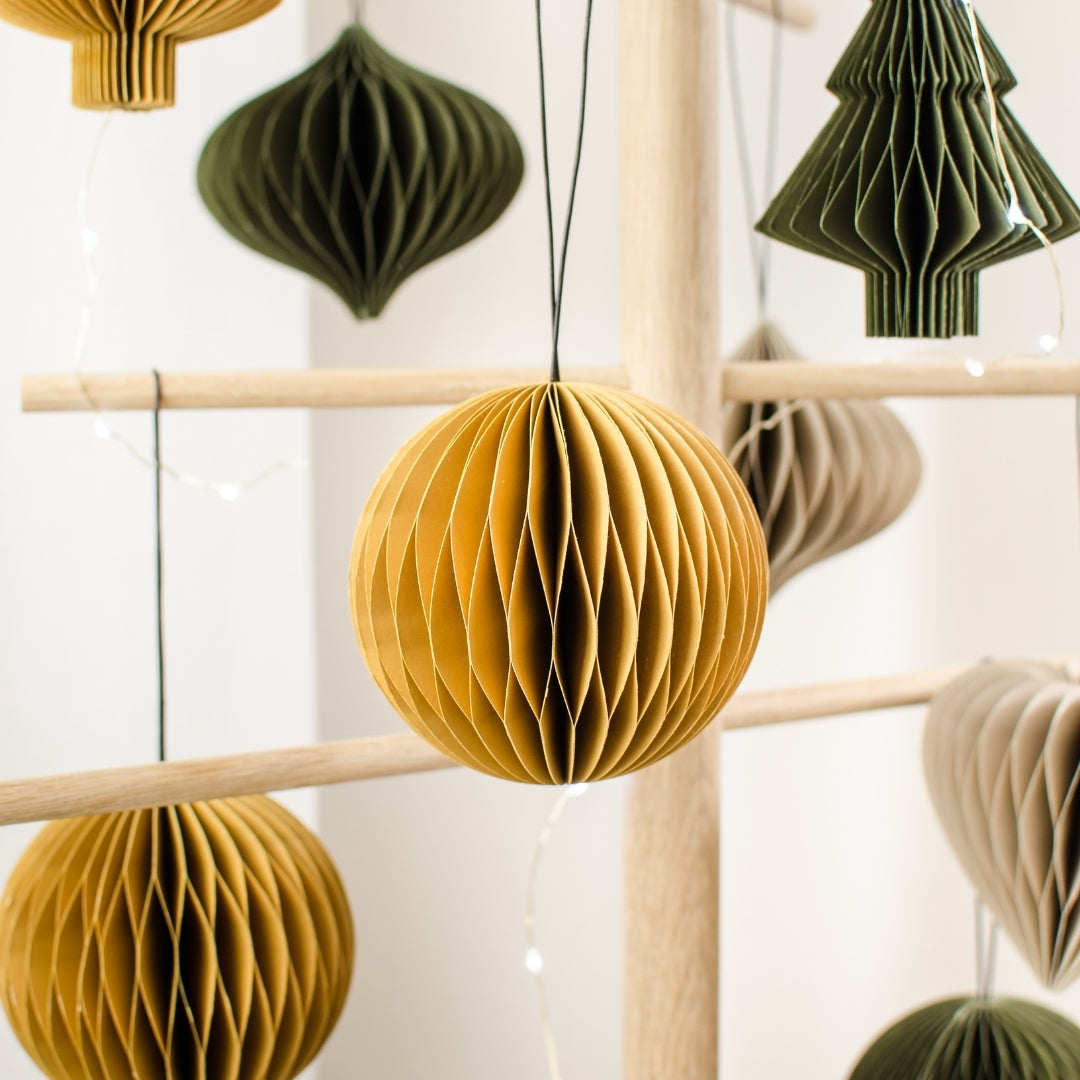 Paper Sphere Ornament / Golden Sand