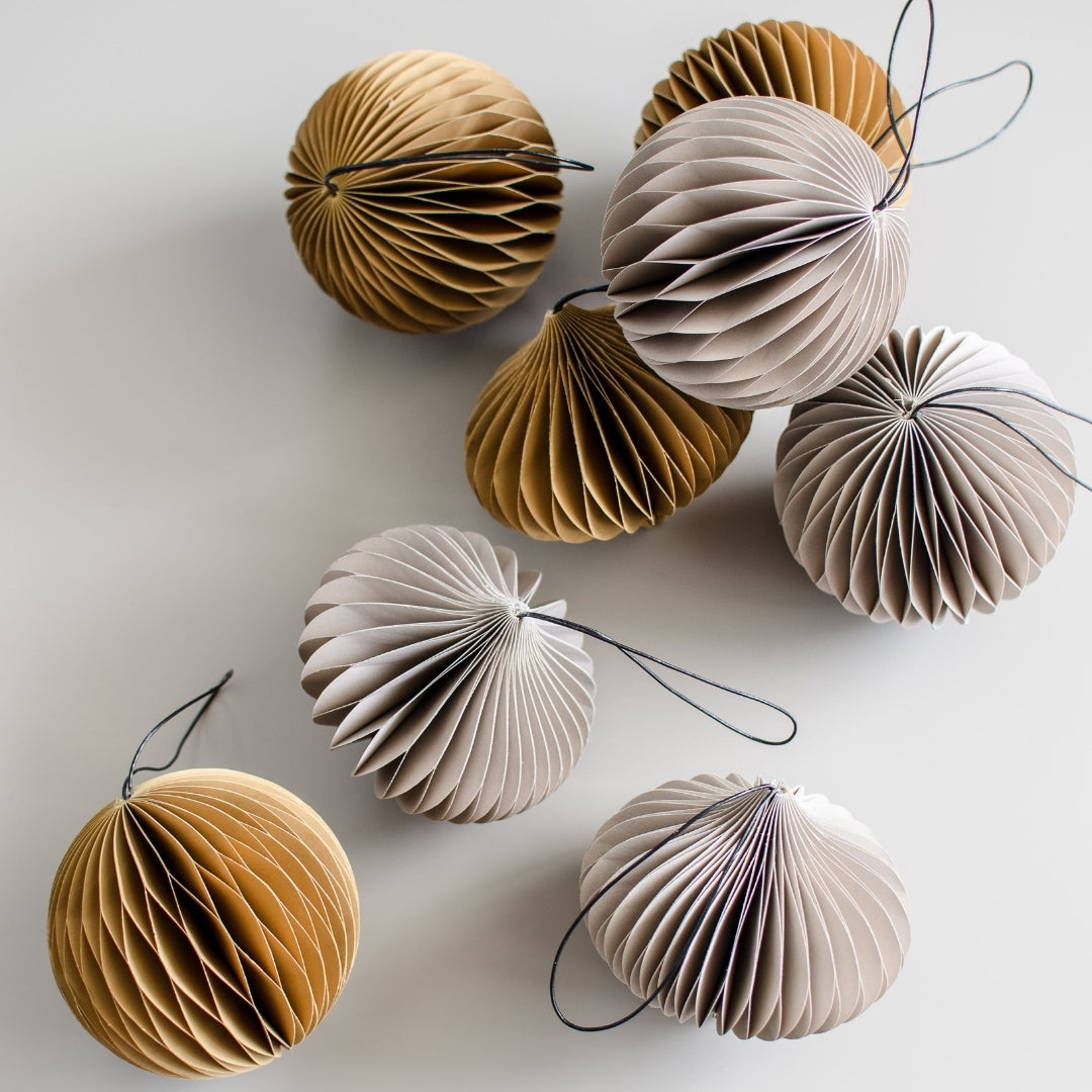 Paper Sphere Ornament / Golden Sand