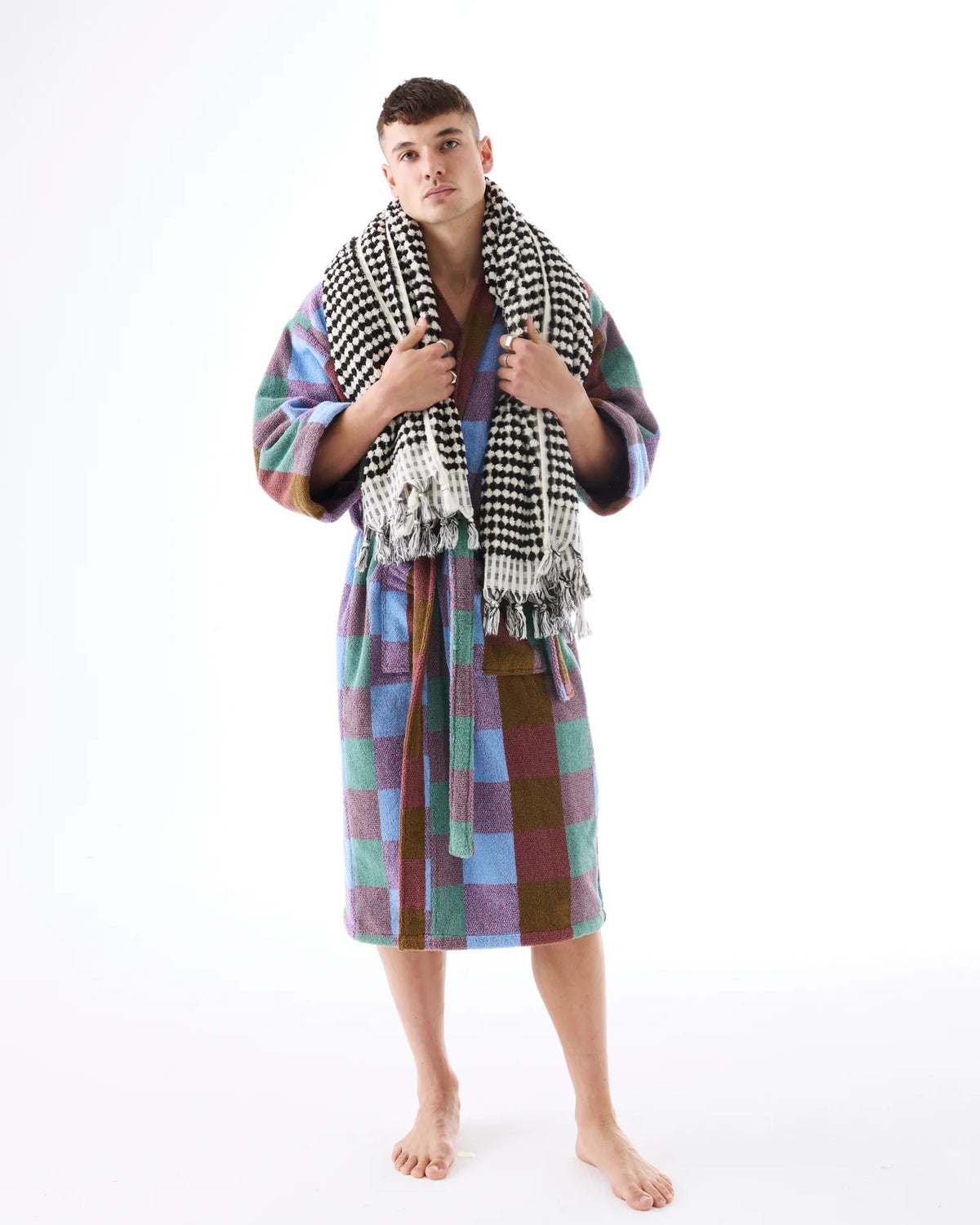 Bondi Tartan Terry Bath Robe