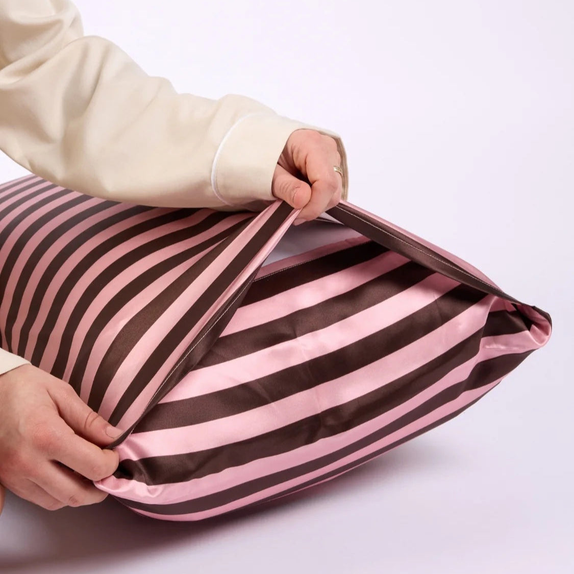 Silk Pillowcase / Rocky Road Stripes