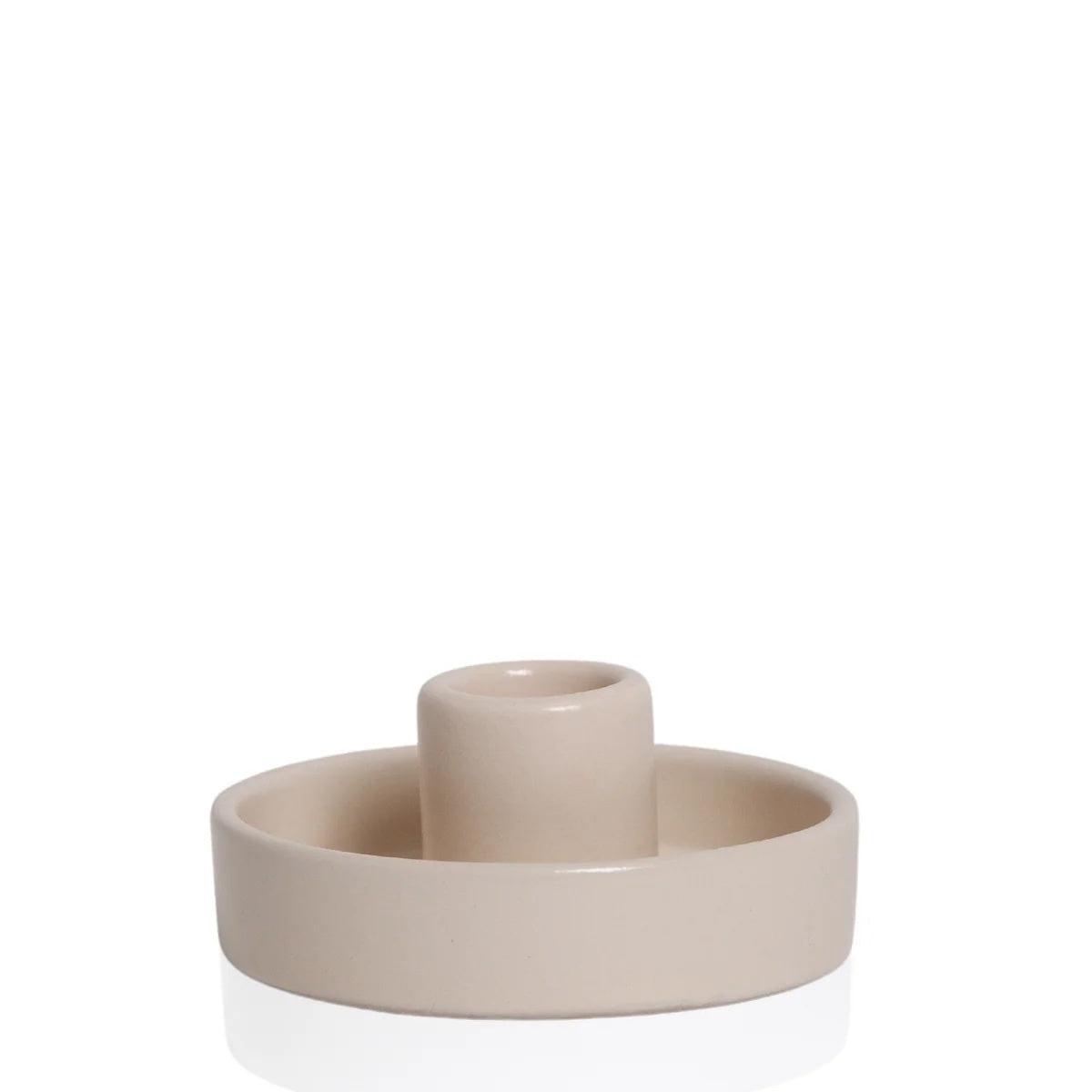 Amara Ceramic Candle Holder / Alabaster