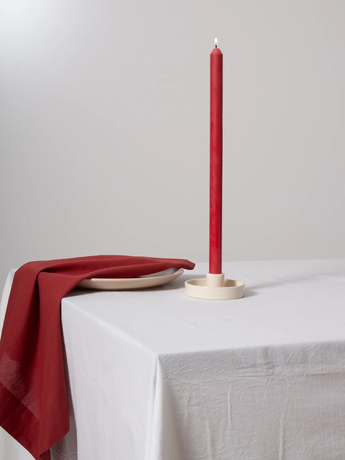 Amara Ceramic Candle Holder / Alabaster